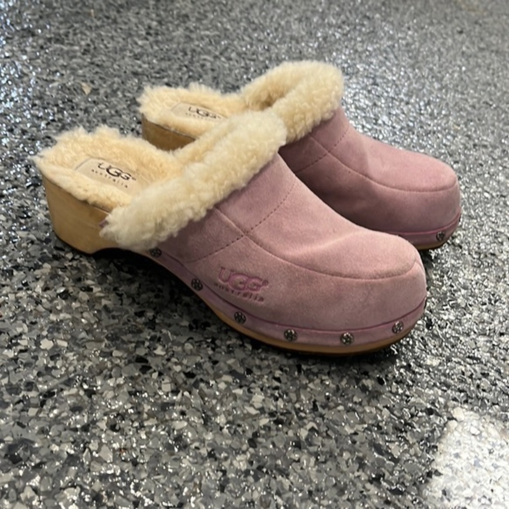 Ugg Australia women’s pink suede clog women’s size 4 - Picture 1 of 12